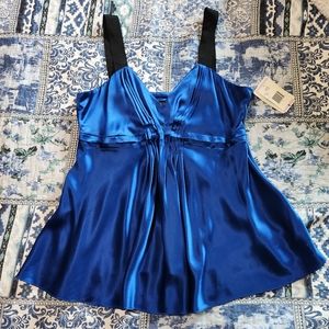 Silk Royal Blue Corset Bodice Blouse